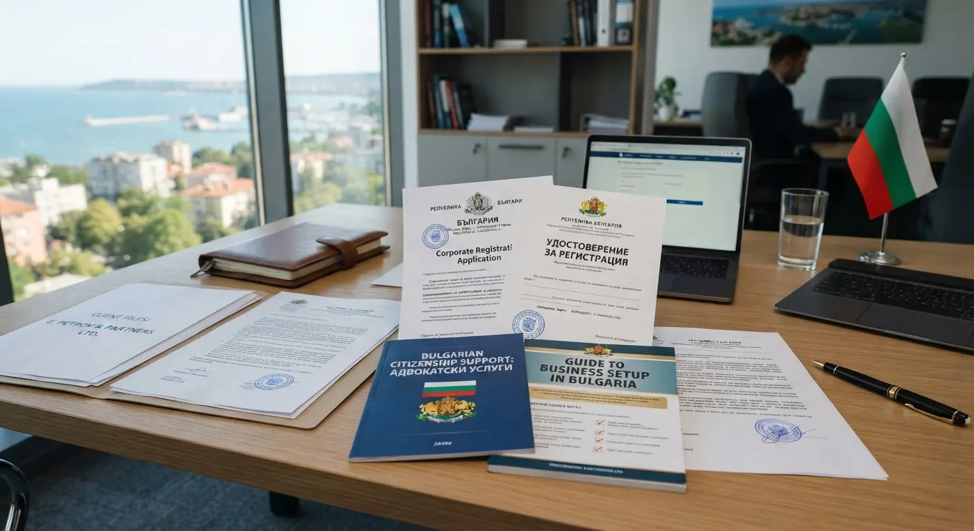 The advisory team meets with a client at a modern office desk in Varna.
